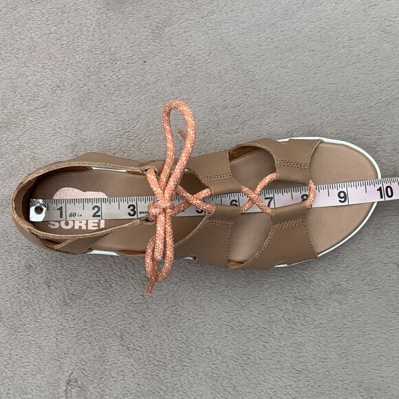 Sorel Cameron Lace Up Leather Platform Wedge Sandals Sz8 - Picture 16 of 16